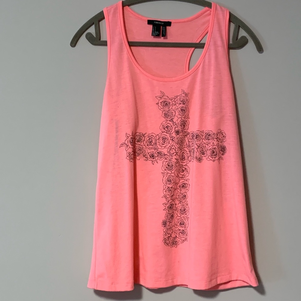 Hot pink flowy tank from Forever 21.